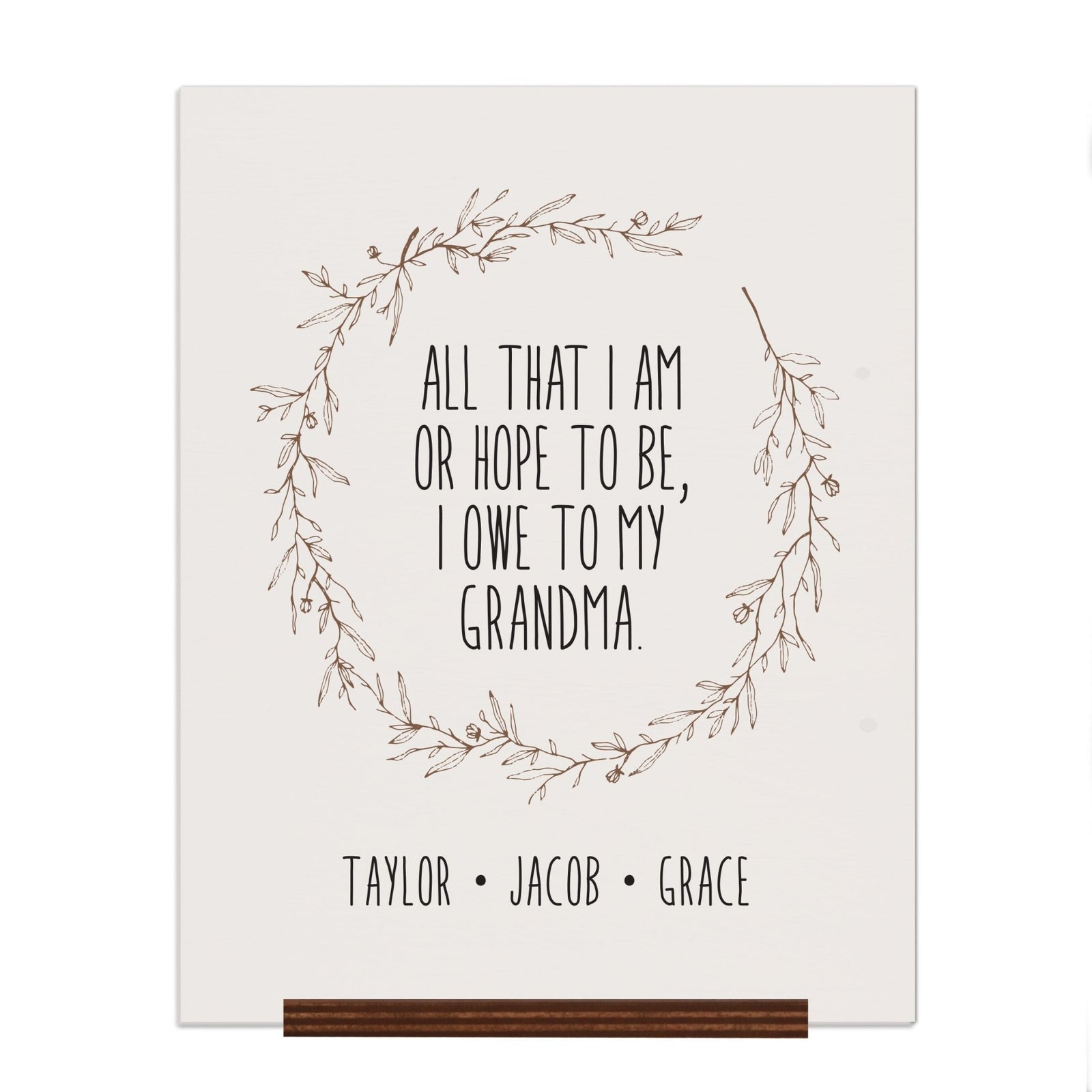 Personalized Mothers Day Sign With Base - All That I Am 12x15 - LifeSong Milestones