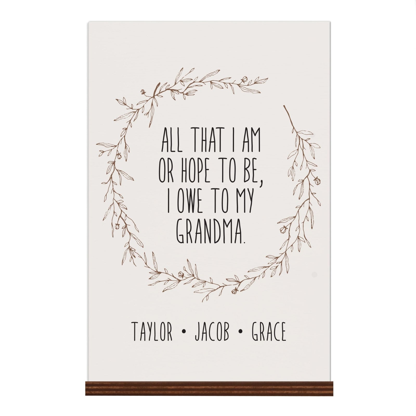 Personalized Mothers Day Sign With Base - All That I Am 8x12 - LifeSong Milestones