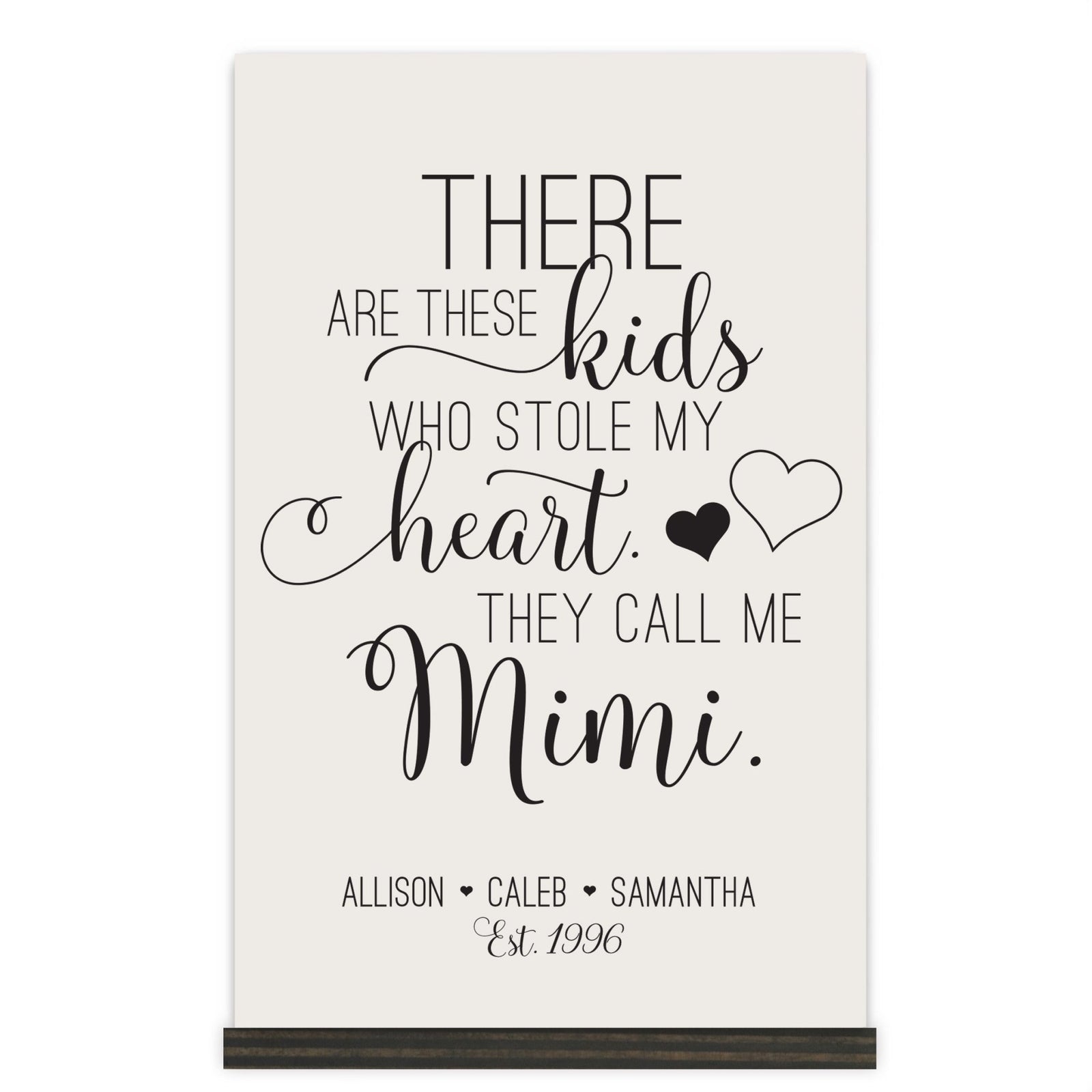 Personalized Mothers Day Sign With Base - These Kids 8x12 - LifeSong Milestones