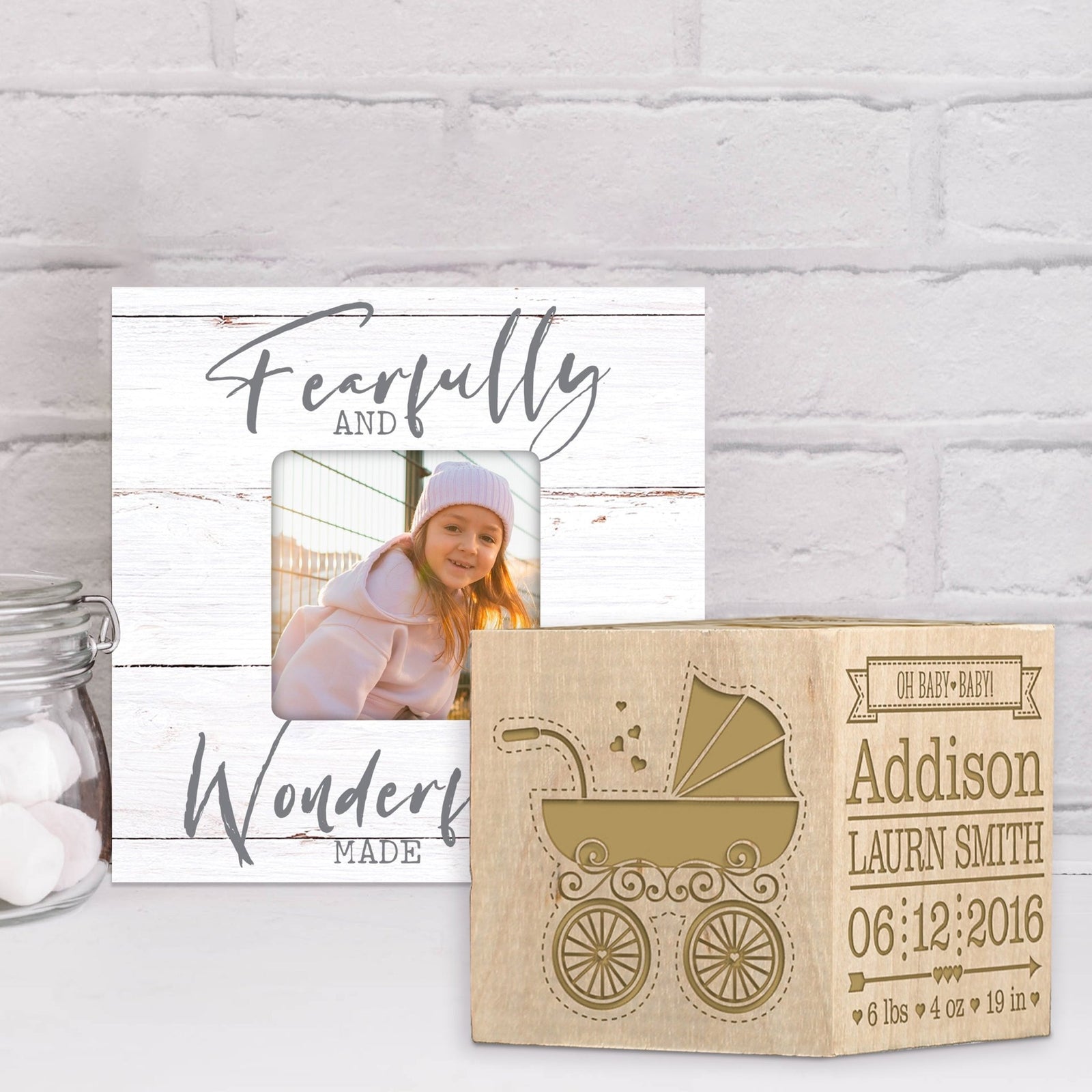 Personalized New Baby Announcement Decoration Block - Names - LifeSong Milestones