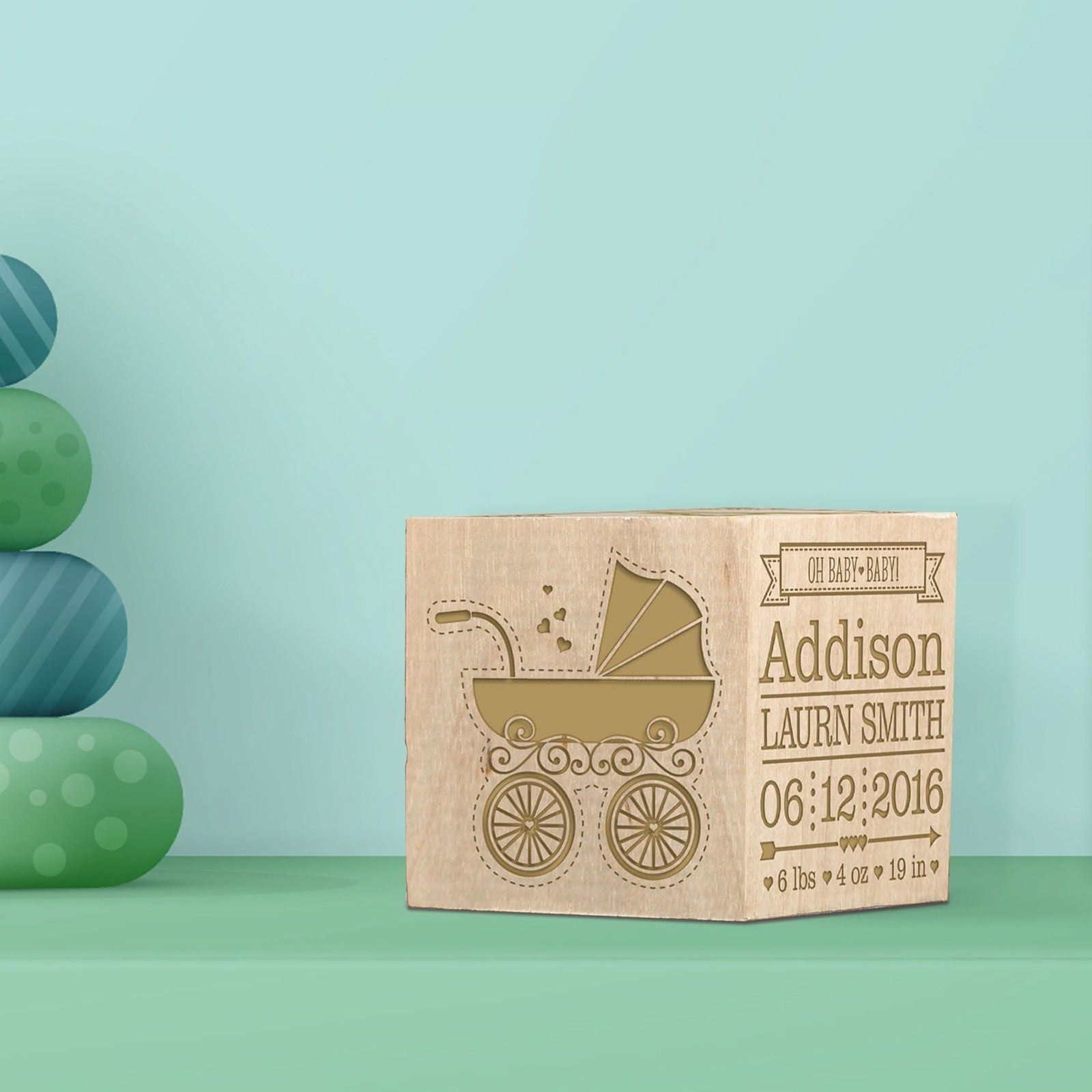 Personalized New Baby Announcement Decoration Block - Names - LifeSong Milestones