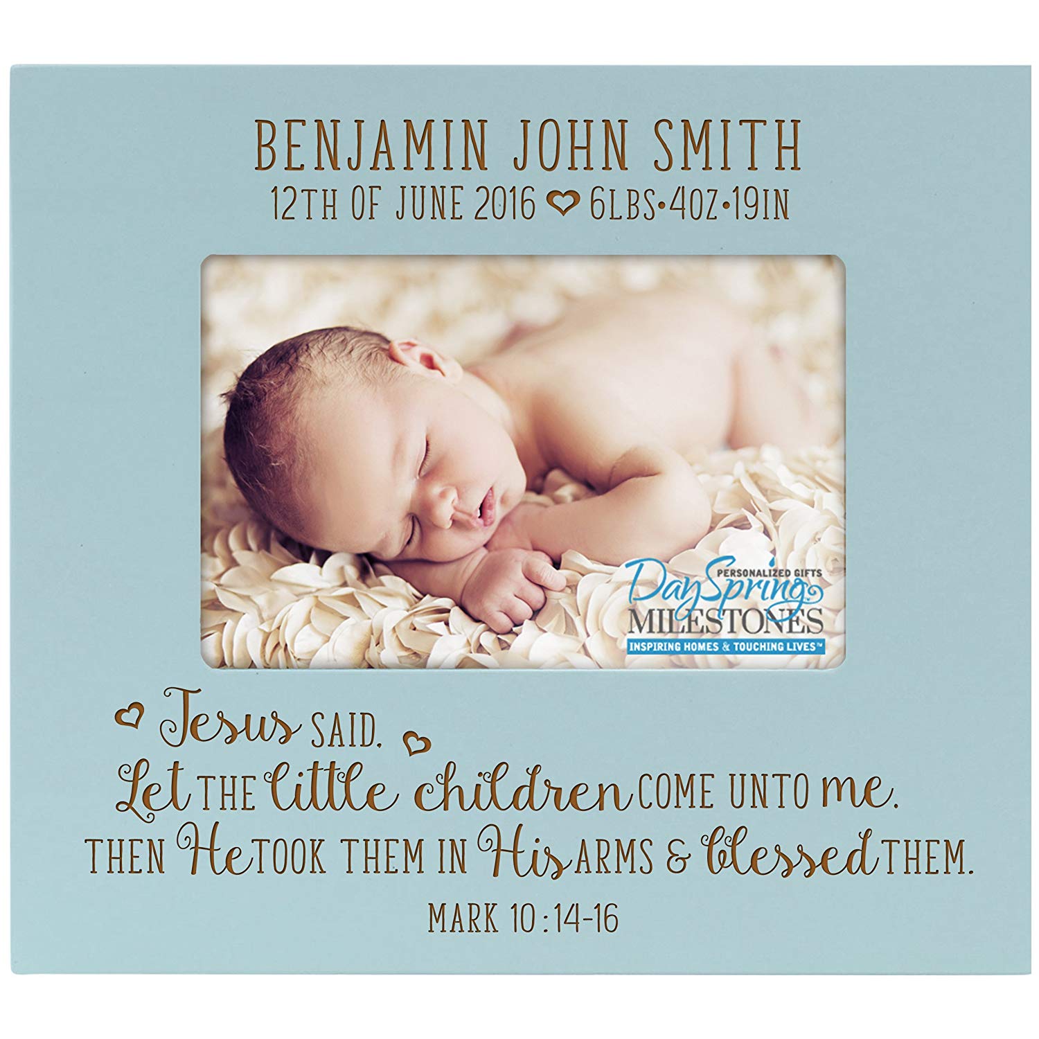 Personalized New Baby Photo Frame - Jesus Said - LifeSong Milestones