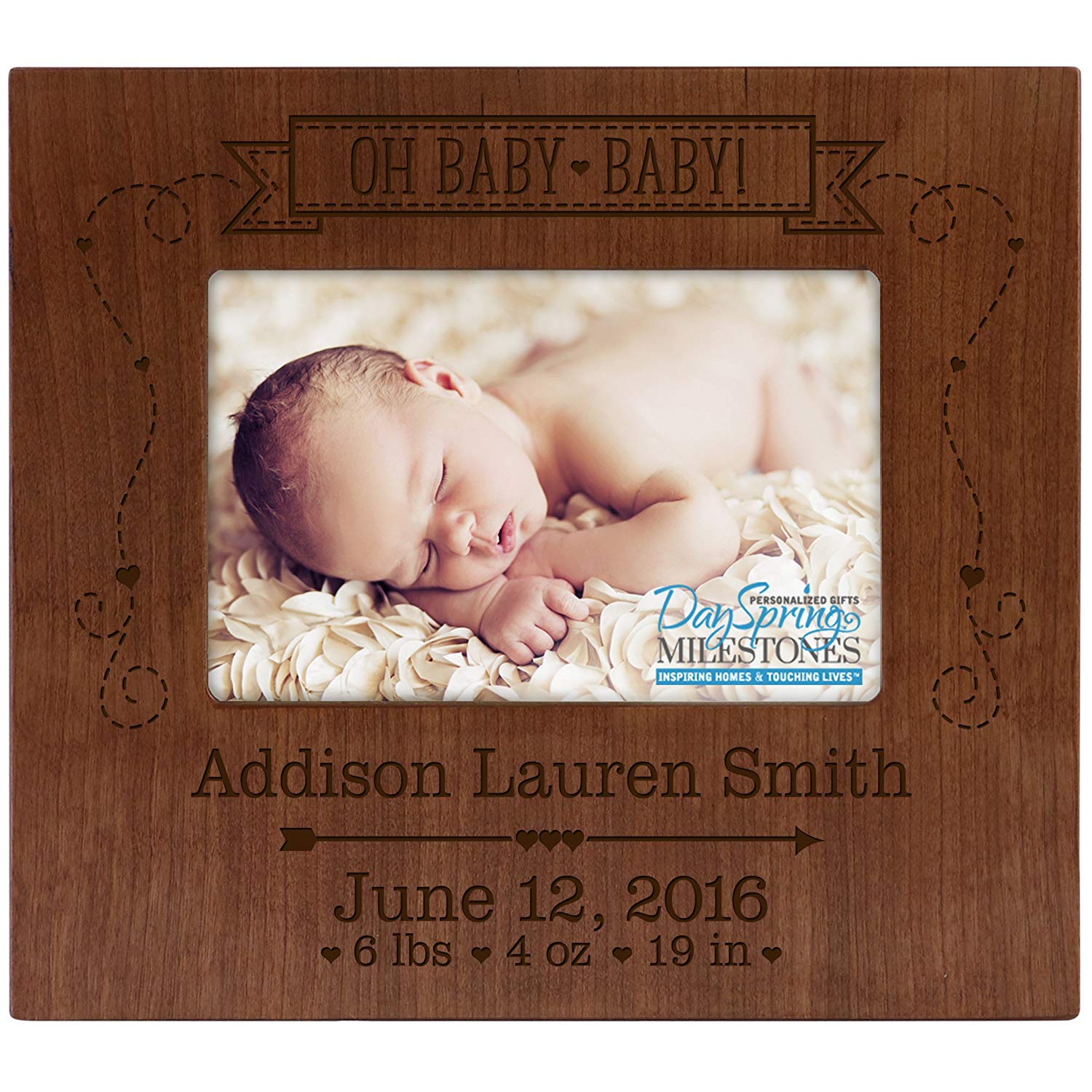 Personalized New Baby Photo Frame - Oh Baby Baby - LifeSong Milestones