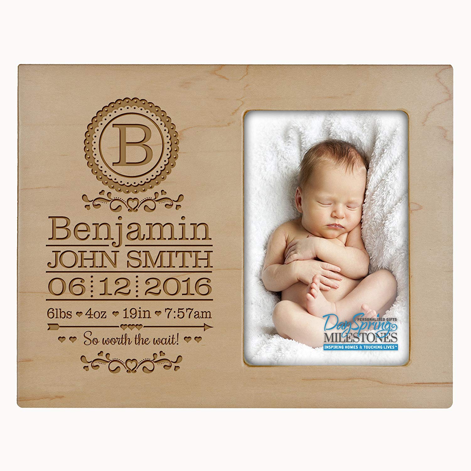 Personalized New Baby Photo Frame - So Worth The Wait - LifeSong Milestones