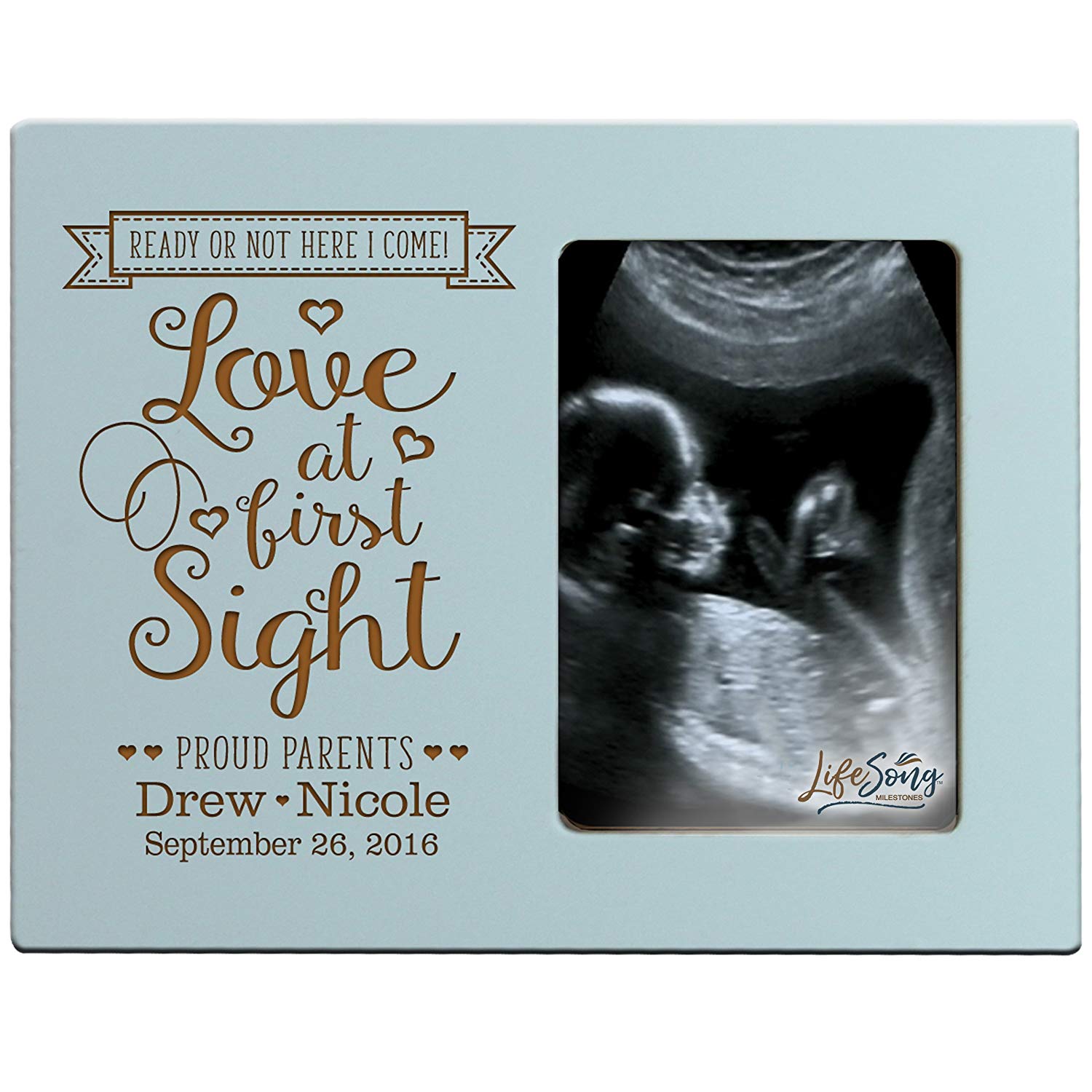 Personalized New Baby Sonogram Photo Frames - Love At First Sight - LifeSong Milestones