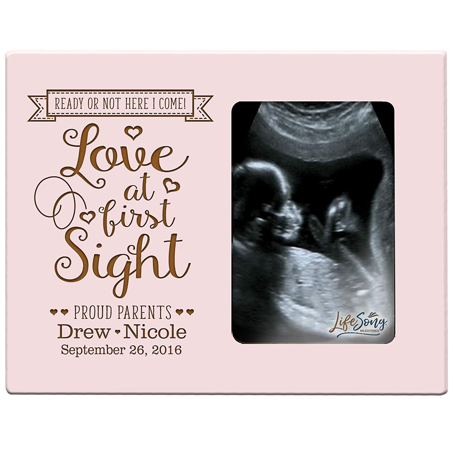 Personalized New Baby Sonogram Photo Frames - Love At First Sight - LifeSong Milestones