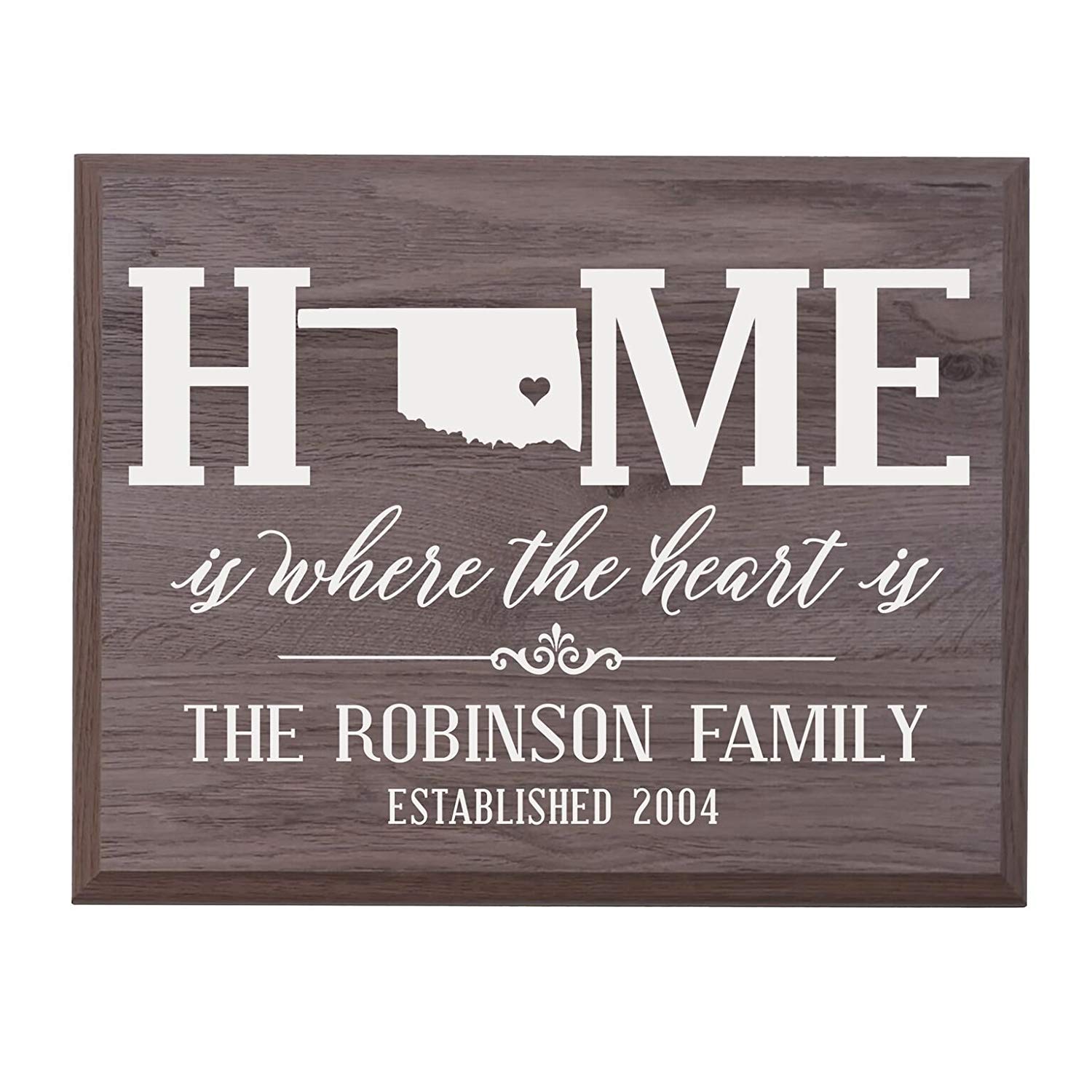 Personalized Oklahoma State Home is Where the heart is Sign - LifeSong Milestones