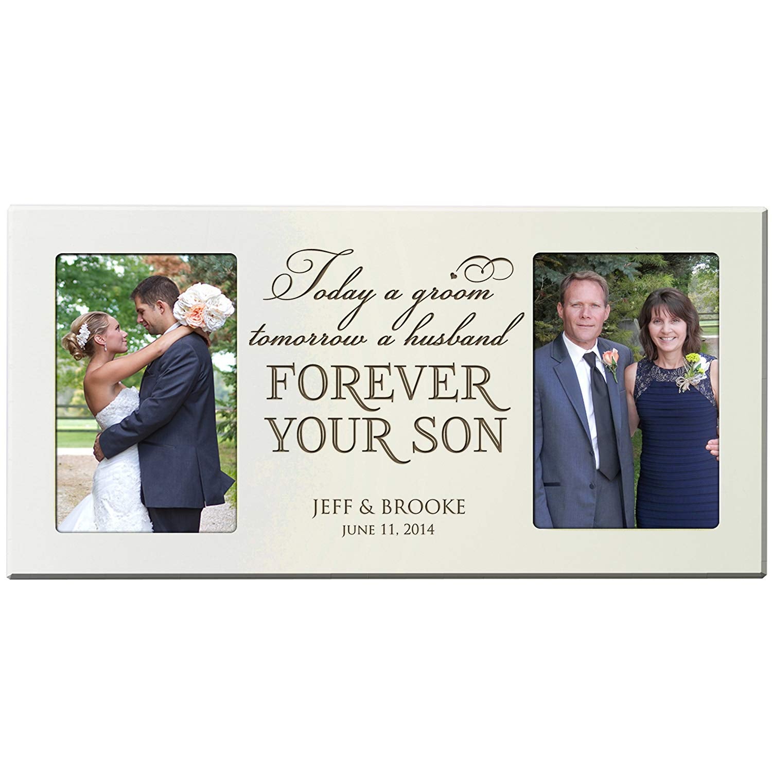 Personalized Parent Wedding Double Frame Gift - Forever Your Son - LifeSong Milestones