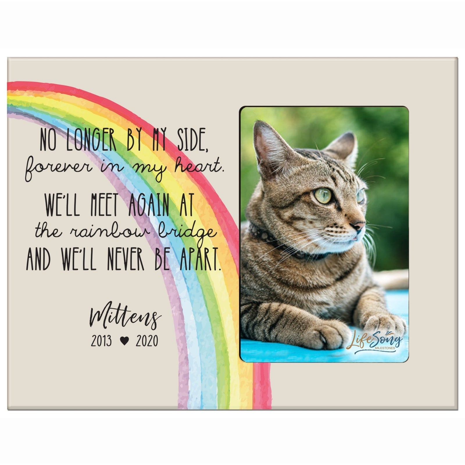 Personalized Pet Memorial Photo Frame - Rainbow Bridge - LifeSong Milestones