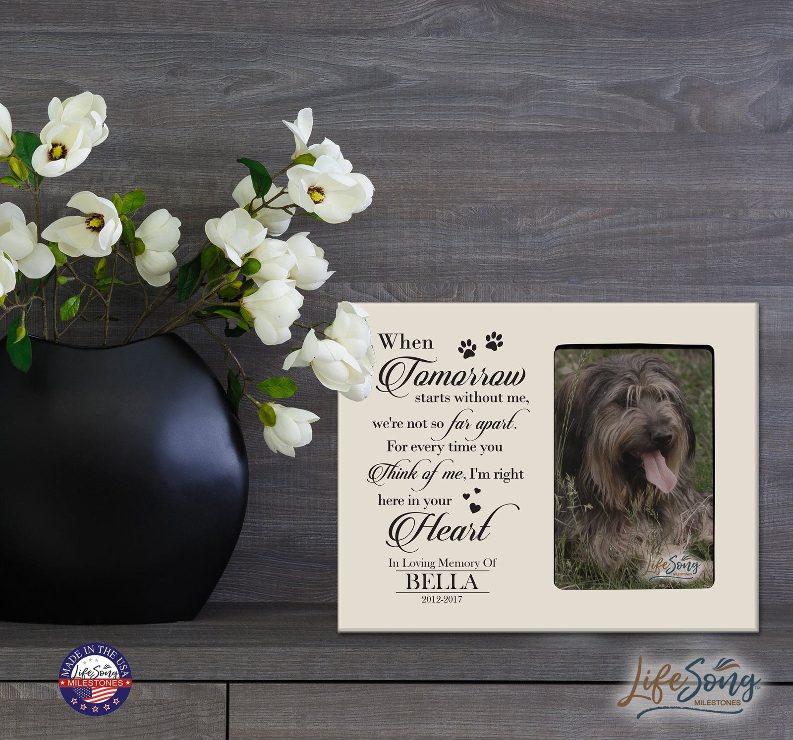 Personalized Pet Memorial Photo Frame - When Tomorrow Starts - LifeSong Milestones