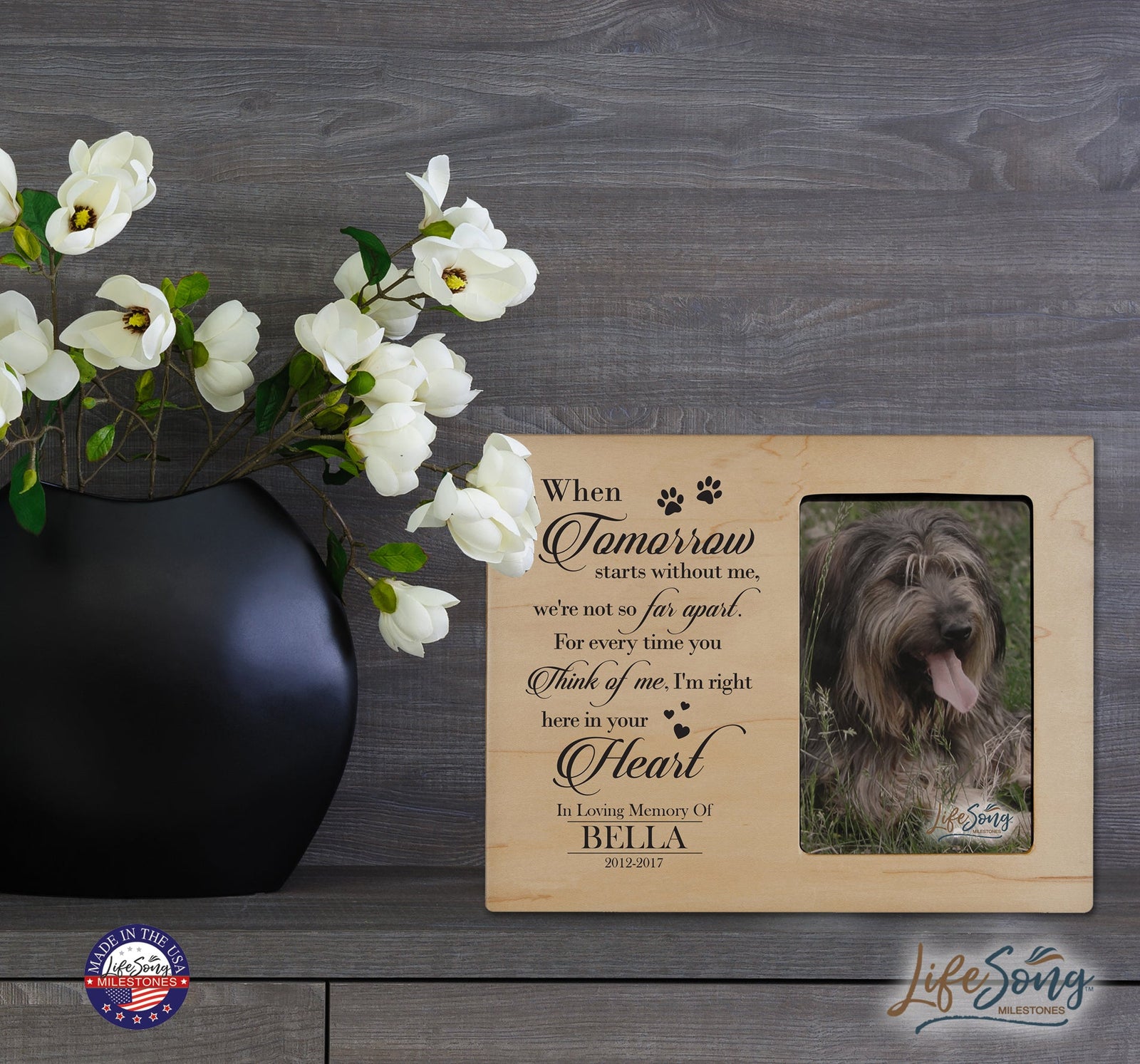 Personalized Pet Memorial Photo Frame - When Tomorrow Starts - LifeSong Milestones