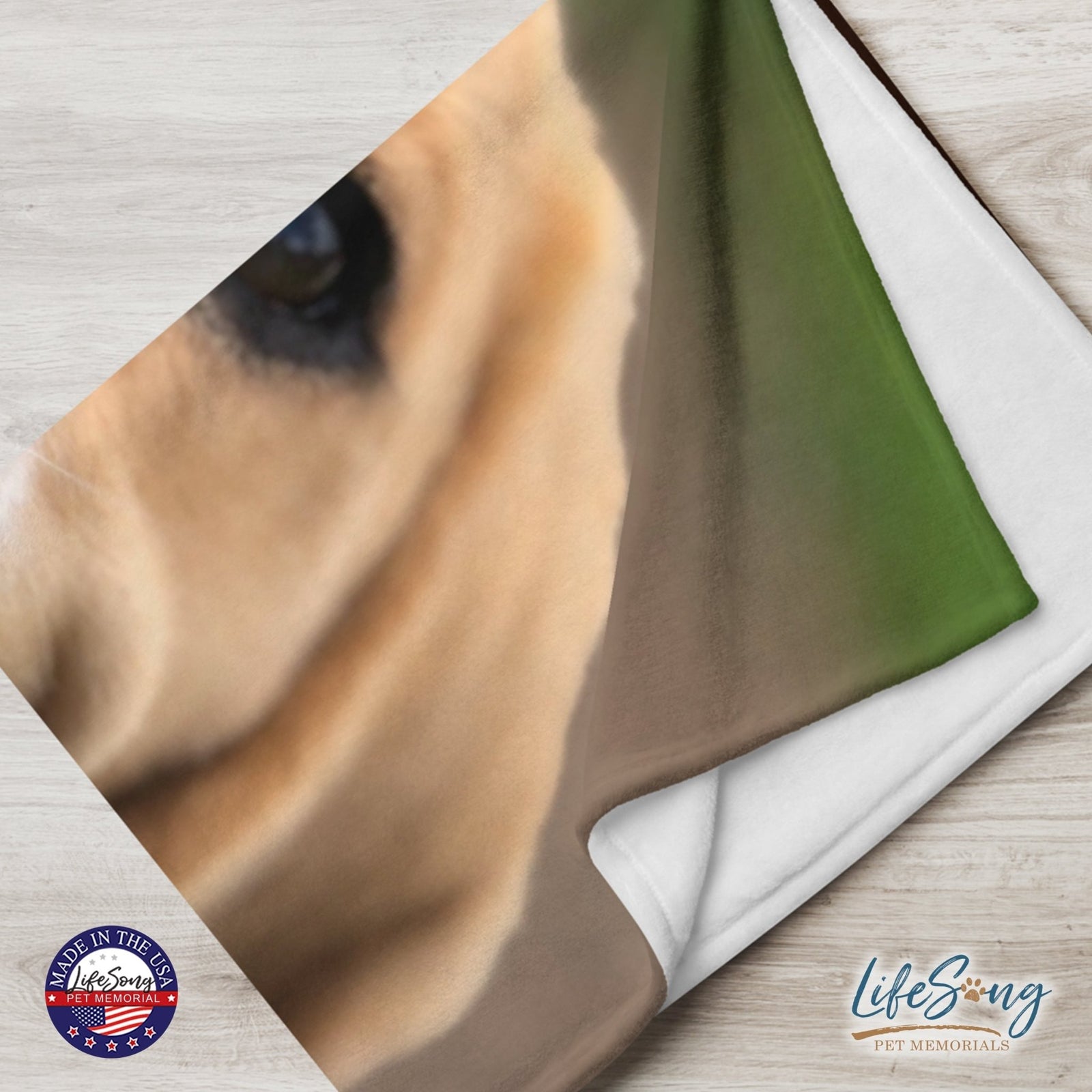 Personalized Pet Memorial Printed Throw Blanket - A Heart of Gold - LifeSong Milestones