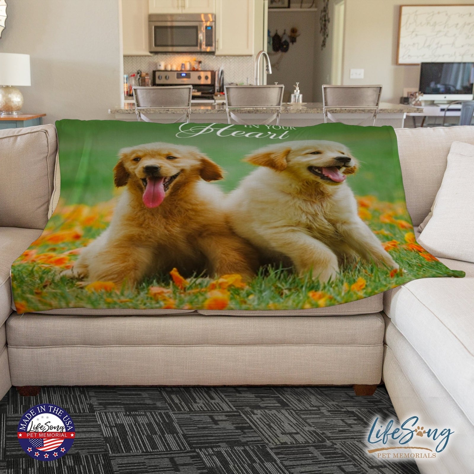 Personalized Pet Memorial Printed Throw Blanket - A Memory Is A Beautiful Joy - LifeSong Milestones