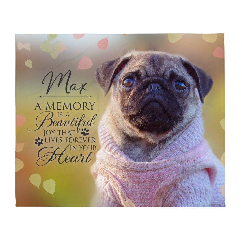 Personalized Pet Memorial Printed Throw Blanket - A Memory Is A Beautiful Joy - LifeSong Milestones