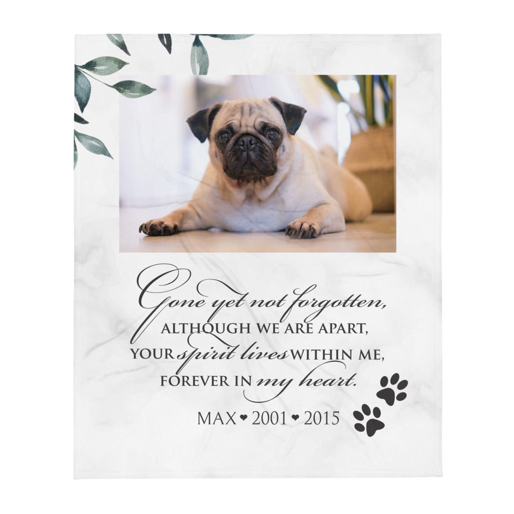 Personalized Pet Memorial Printed Throw Blanket - Gone Yet Not Forgotten - LifeSong Milestones