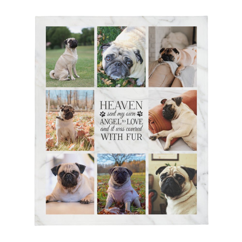 Personalized Pet Memorial Printed Throw Blanket - Heaven Sent My Own Angel - LifeSong Milestones