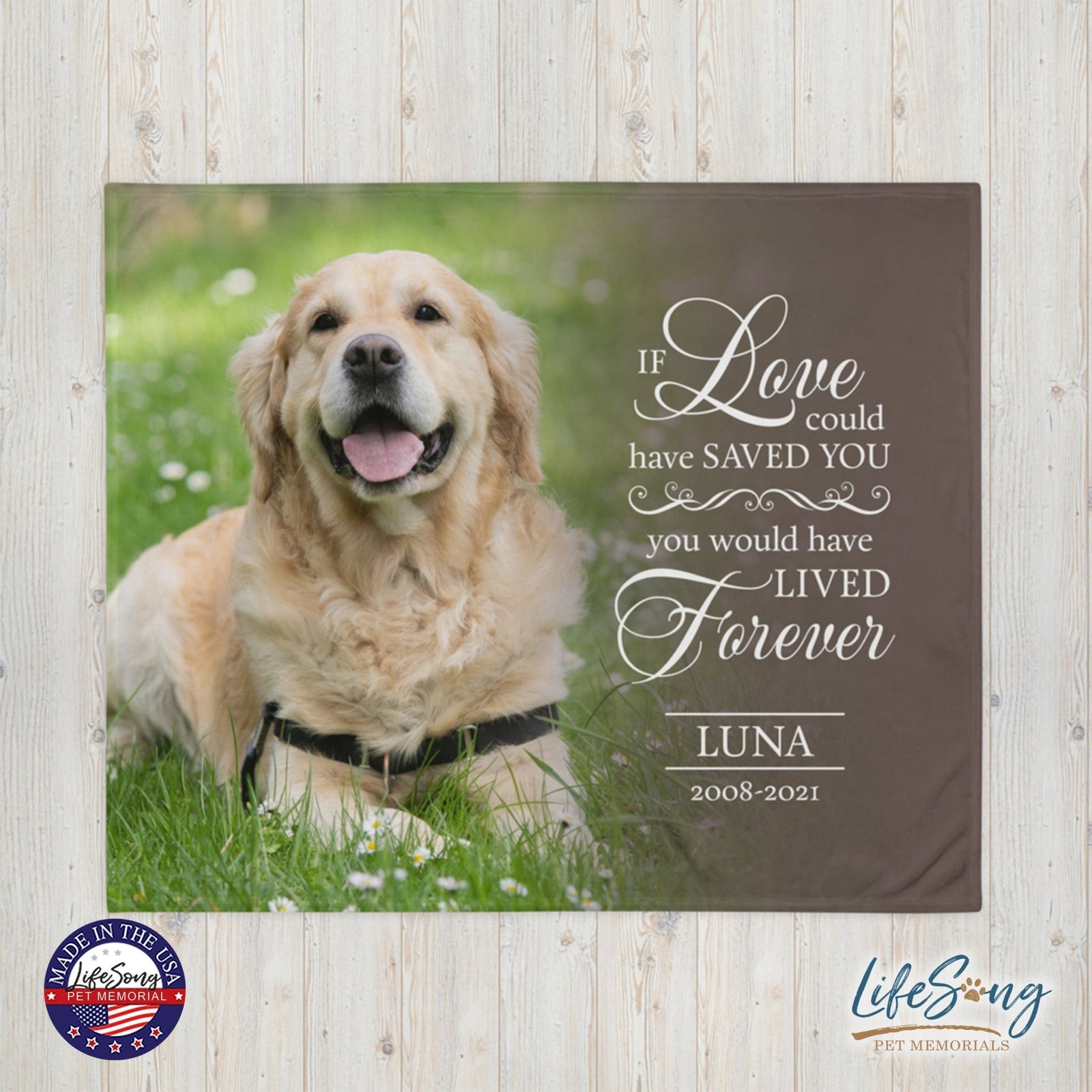 Personalized Pet Memorial Printed Throw Blanket - If Love Could Have Saved You - LifeSong Milestones