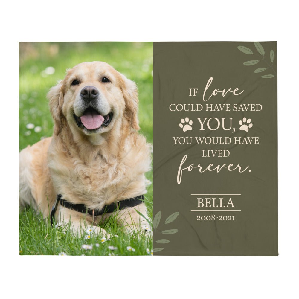Personalized Pet Memorial Printed Throw Blanket - If Love Could Have Saved You - LifeSong Milestones