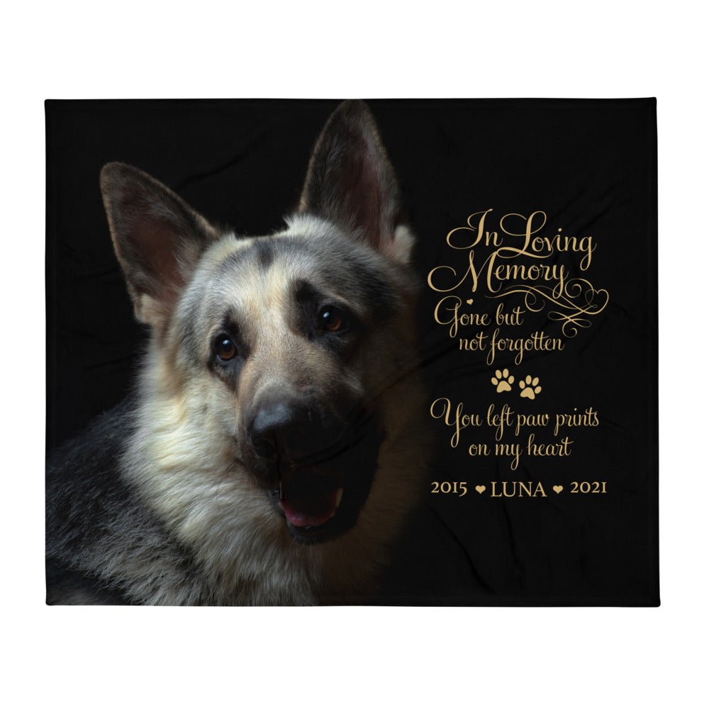 Personalized Pet Memorial Printed Throw Blanket - In Loving Memory - LifeSong Milestones