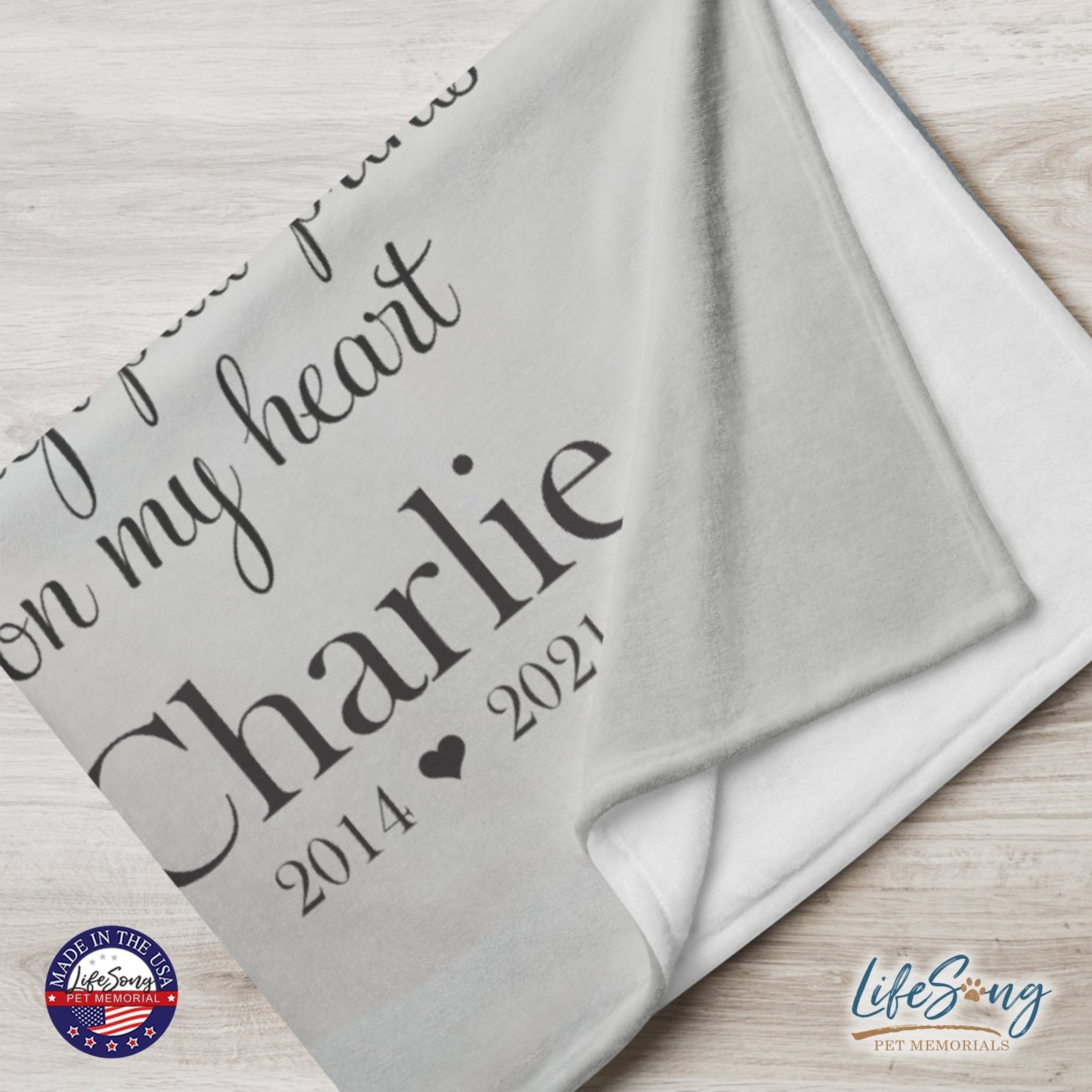 Personalized Pet Memorial Printed Throw Blanket - In Loving Memory - LifeSong Milestones