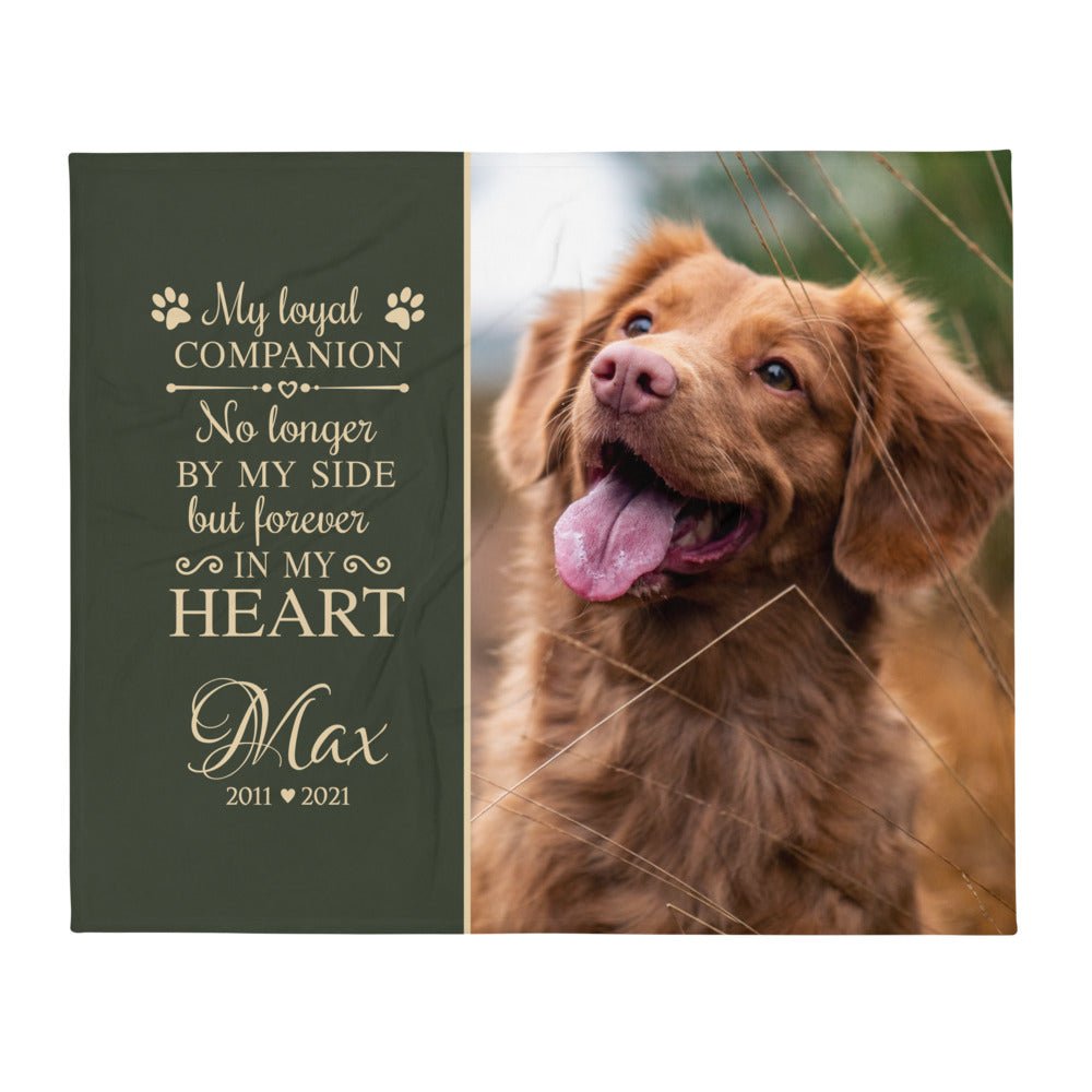 Personalized Pet Memorial Printed Throw Blanket - My Loyal Companion - LifeSong Milestones