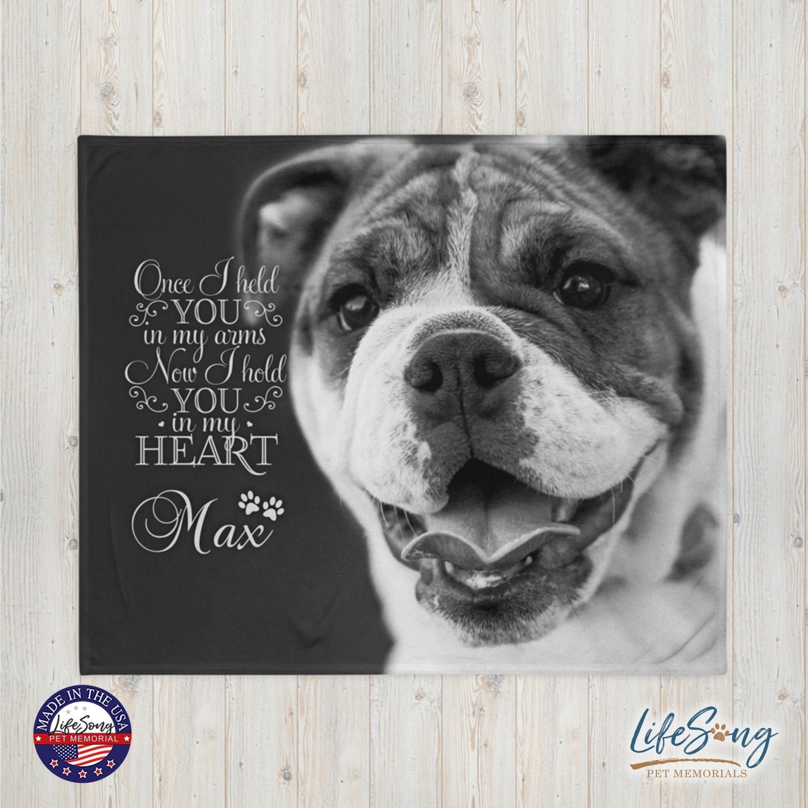 Personalized Pet Memorial Printed Throw Blanket - Once I Held You In My Arms - LifeSong Milestones