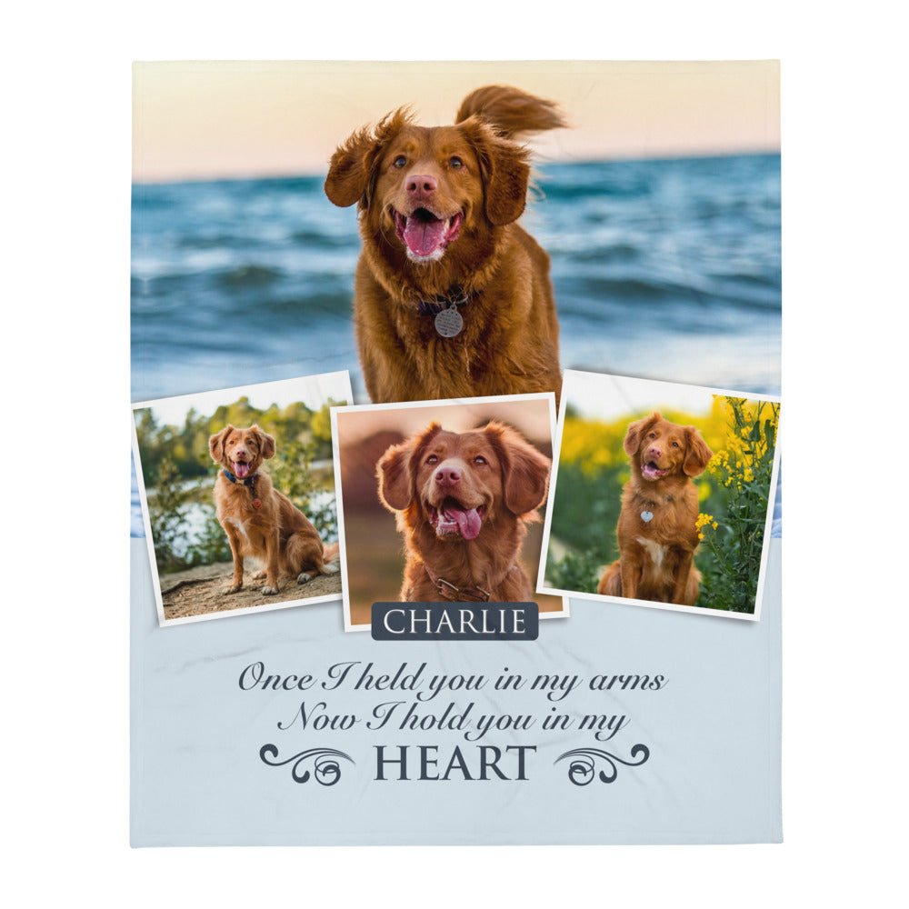 Personalized Pet Memorial Printed Throw Blanket - Once I Held You In My Arms - LifeSong Milestones