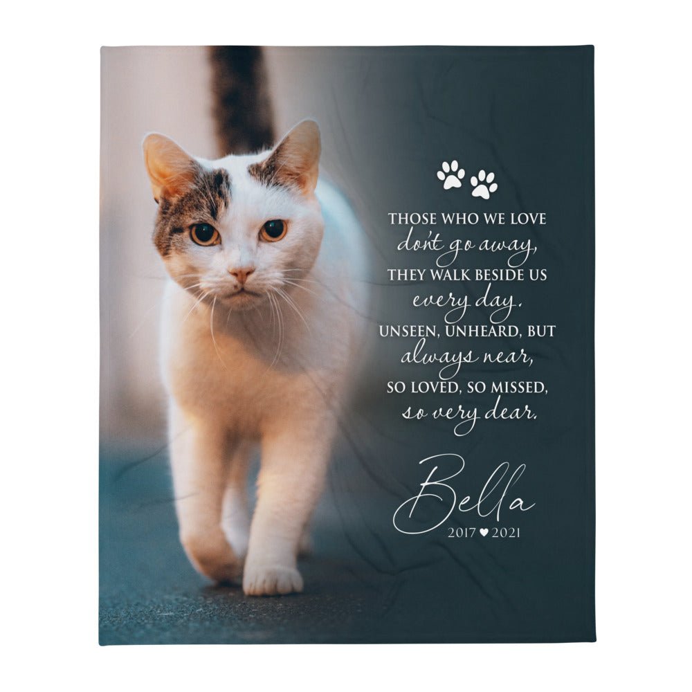 Personalized Pet Memorial Printed Throw Blanket - Those Who We Love Don't Go Away - LifeSong Milestones