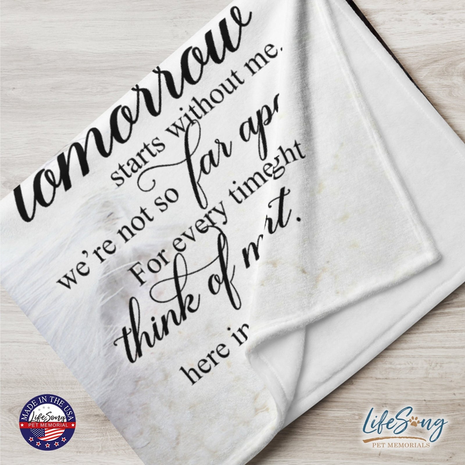 Personalized Pet Memorial Printed Throw Blanket - When Tomorrow Starts Without Me - LifeSong Milestones