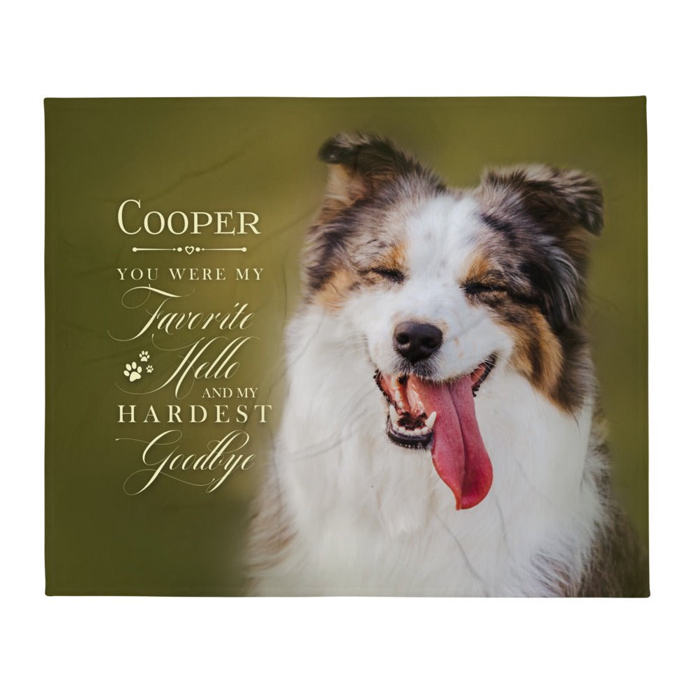 Personalized Pet Memorial Printed Throw Blanket - You Were My Favorite Hello - LifeSong Milestones