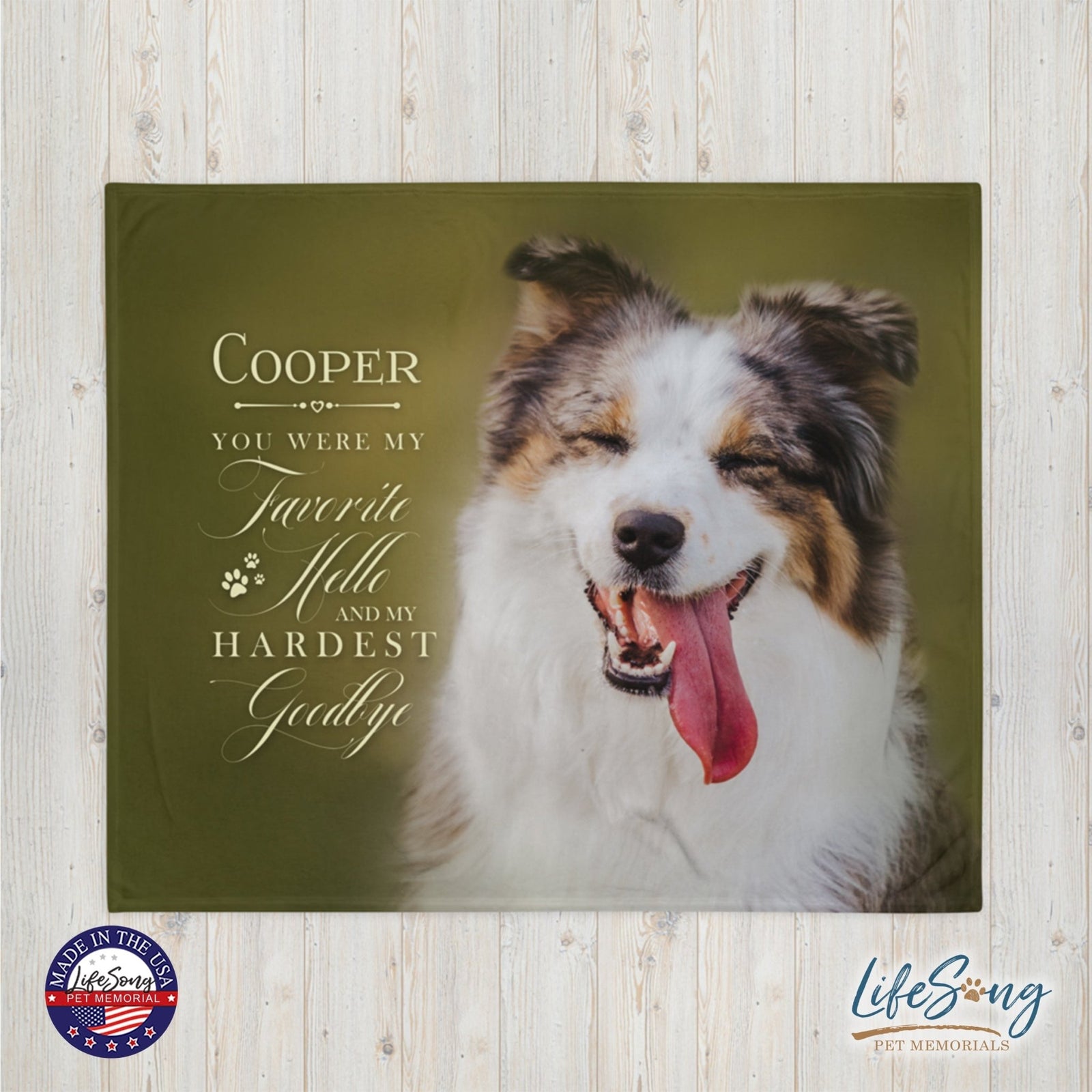 Personalized Pet Memorial Printed Throw Blanket - You Were My Favorite Hello - LifeSong Milestones