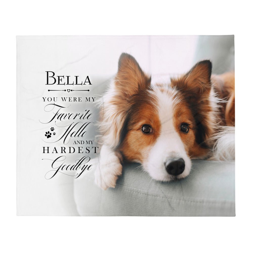 Personalized Pet Memorial Printed Throw Blanket - You Were My Favorite Hello - LifeSong Milestones