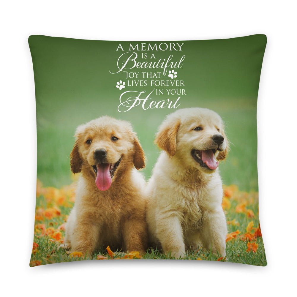 Personalized Pet Memorial Printed Throw Pillow - A Memory Is A Beautiful Joy - LifeSong Milestones