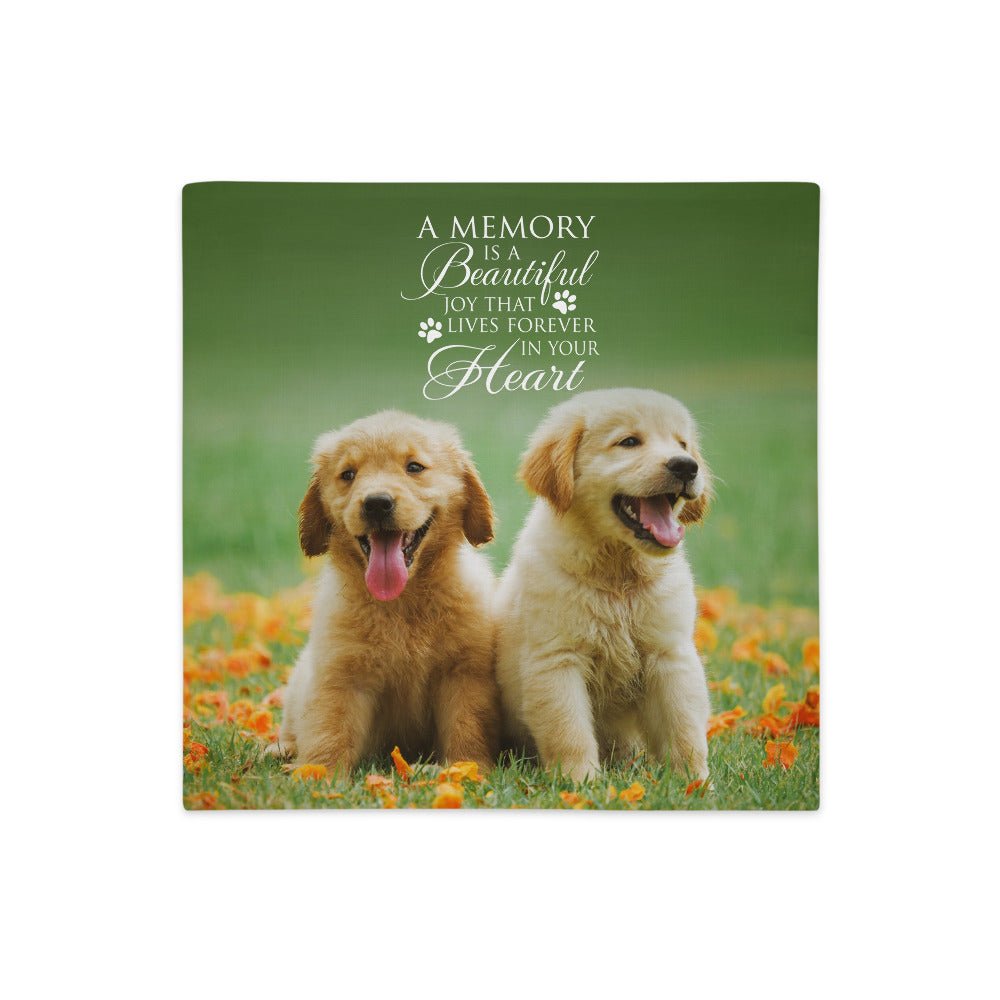 Personalized Pet Memorial Printed Throw Pillow Case - A Memory Is A Beautiful Joy - LifeSong Milestones