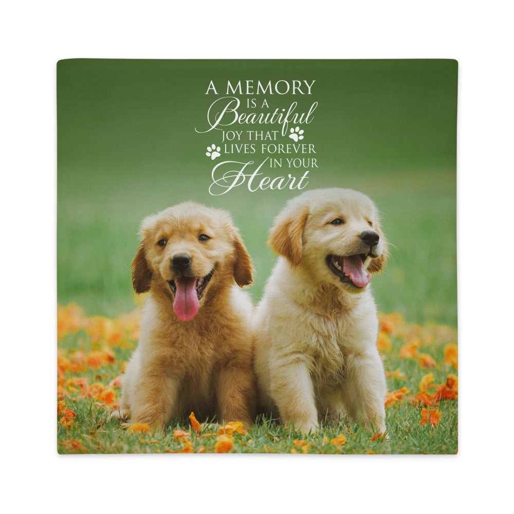 Personalized Pet Memorial Printed Throw Pillow Case - A Memory Is A Beautiful Joy - LifeSong Milestones