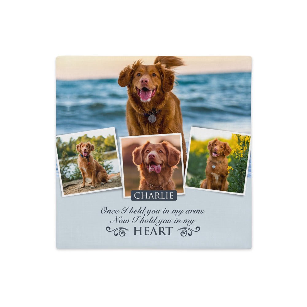 Personalized Pet Memorial Printed Throw Pillow Case - Once I Held You In My Arms - LifeSong Milestones