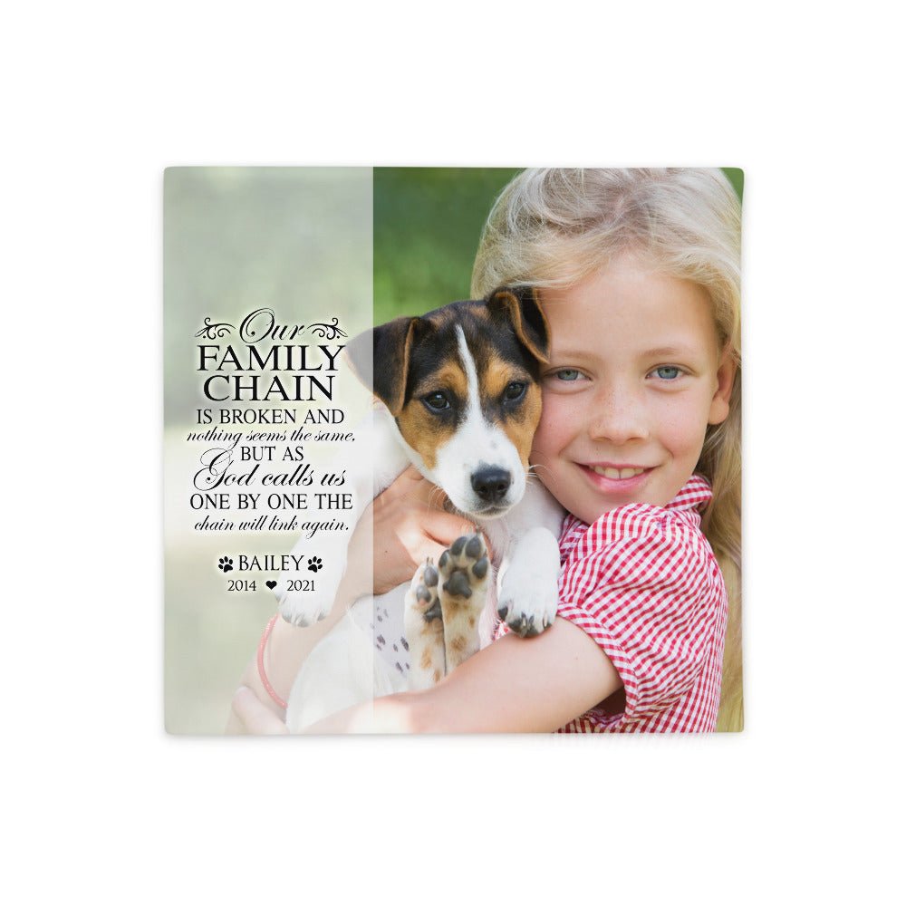 Personalized Pet Memorial Printed Throw Pillow Case - Our Family Chain Is Broken - LifeSong Milestones