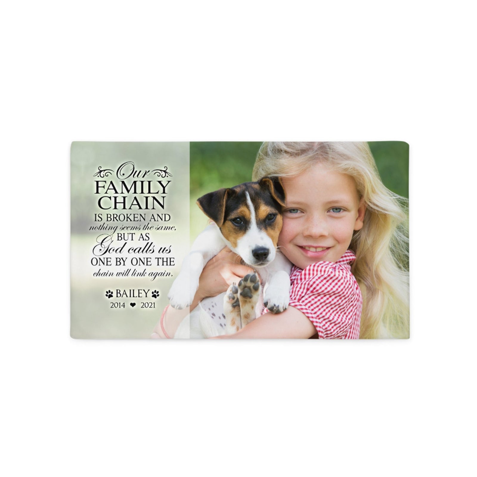 Personalized Pet Memorial Printed Throw Pillow Case - Our Family Chain Is Broken - LifeSong Milestones