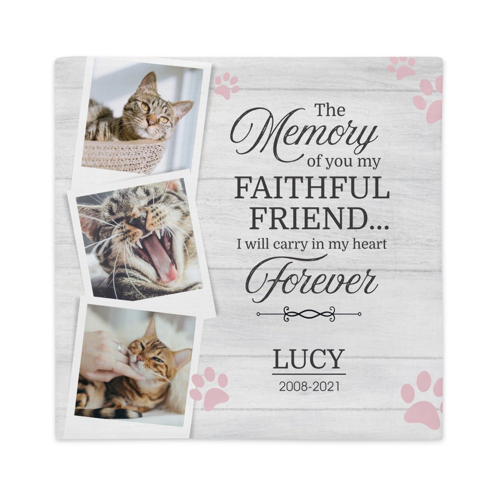 Personalized Pet Memorial Printed Throw Pillow Case - The Memory Of You - LifeSong Milestones