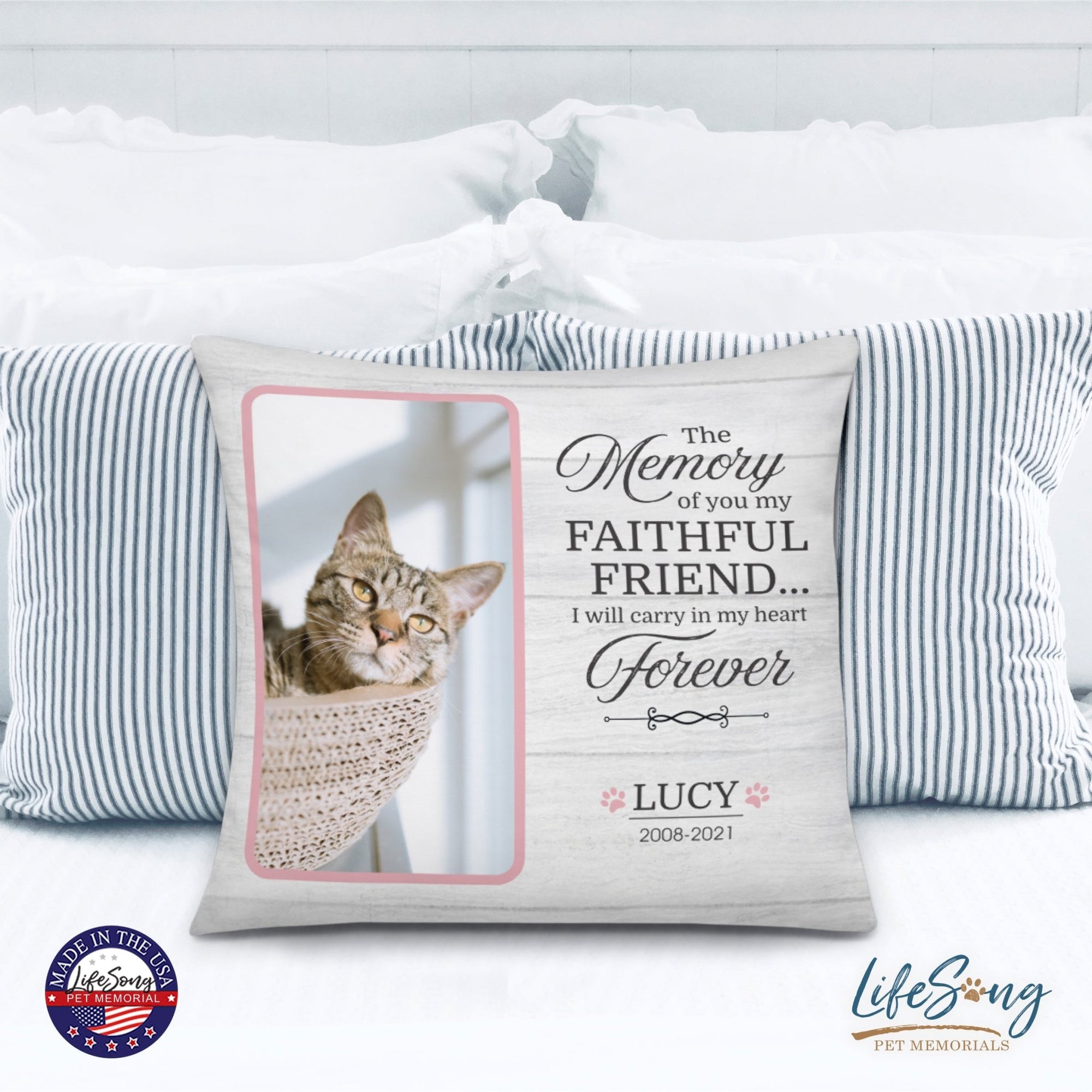 Personalized Pet Memorial Printed Throw Pillow Case - The Memory Of You - LifeSong Milestones