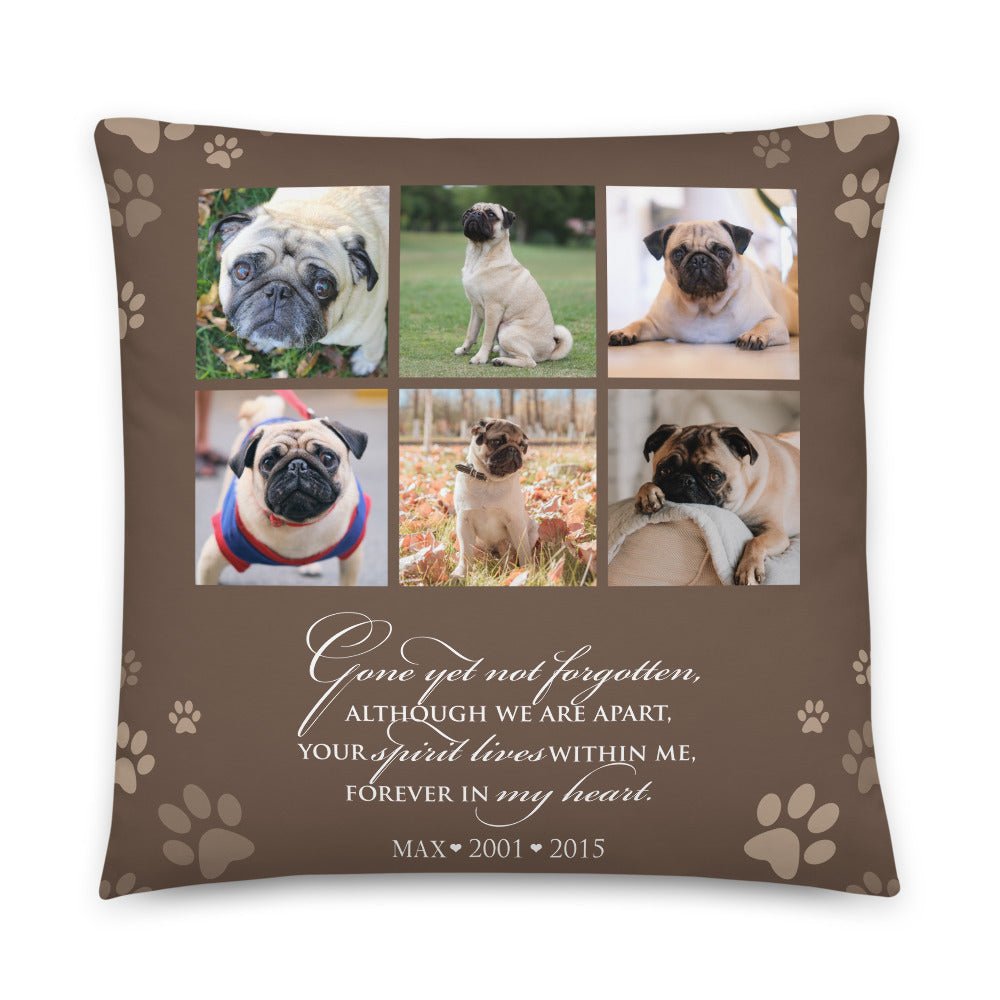 Personalized Pet Memorial Printed Throw Pillow - Gone Yet Not Forgotten - LifeSong Milestones