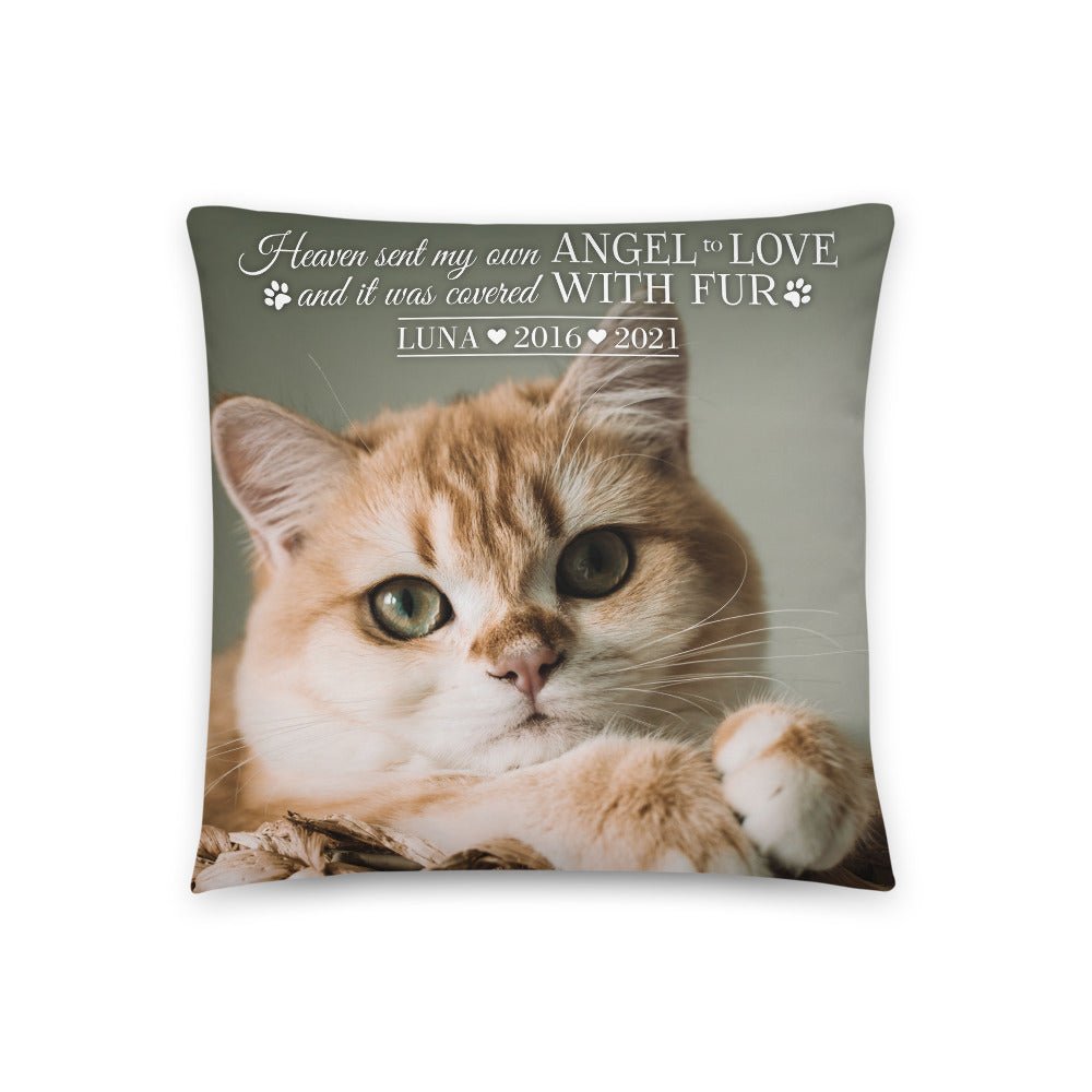 Personalized Pet Memorial Printed Throw Pillow - Heaven Sent My Own Angel - LifeSong Milestones