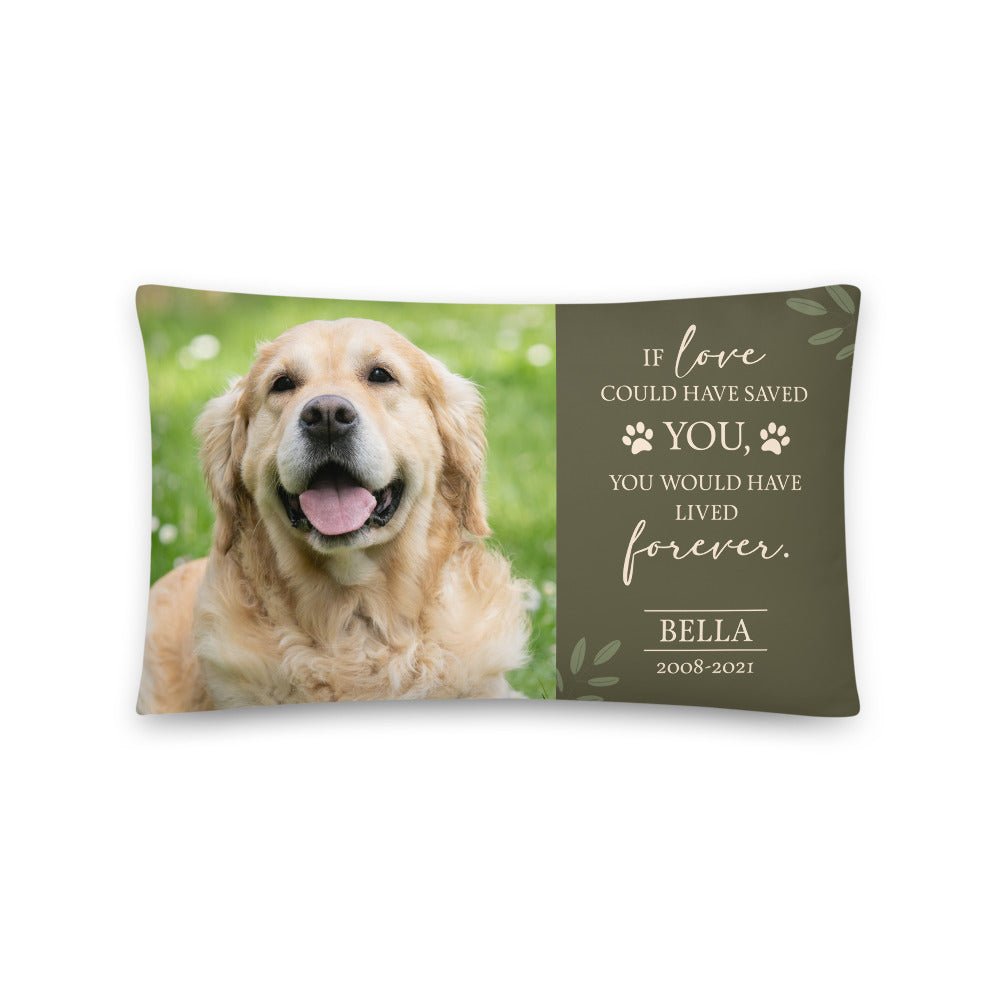 Personalized Pet Memorial Printed Throw Pillow - If Love Could Have Saved You - LifeSong Milestones