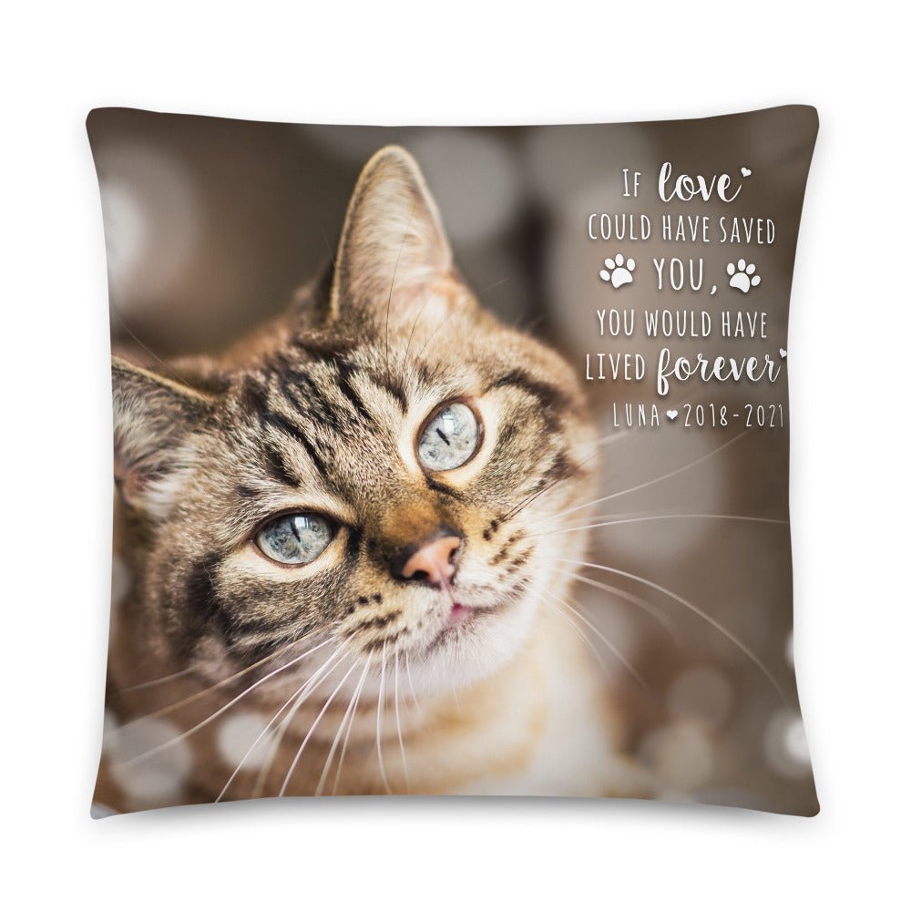 Personalized Pet Memorial Printed Throw Pillow - If Love Could Have Saved You - LifeSong Milestones
