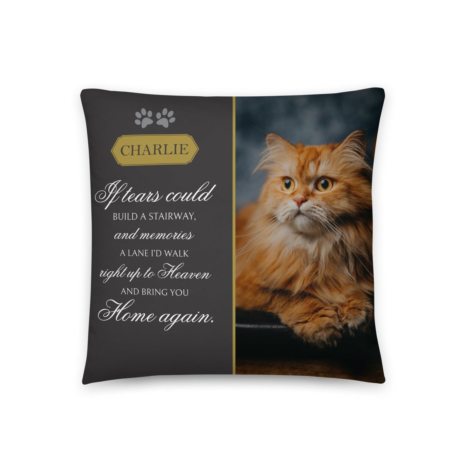 Personalized Pet Memorial Printed Throw Pillow - If Tears Could Build A Stairway - LifeSong Milestones
