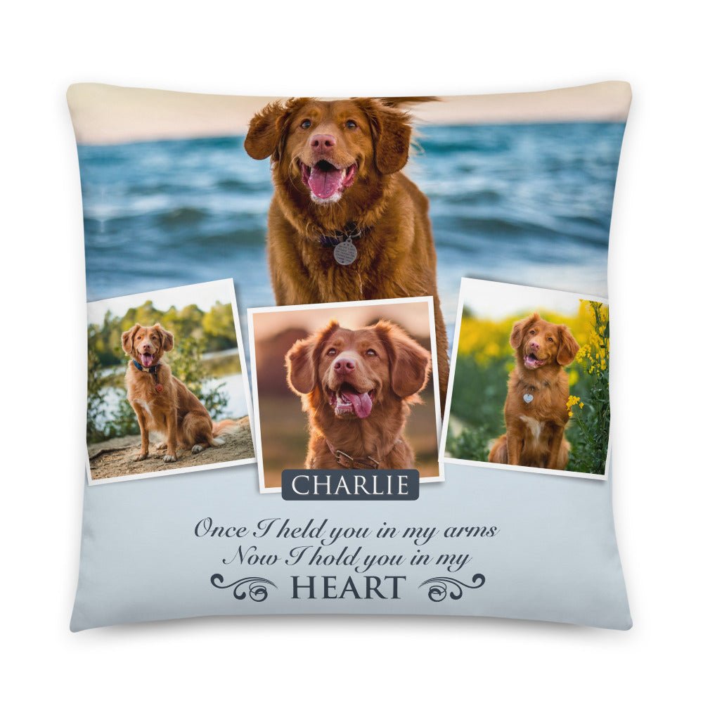 Personalized Pet Memorial Printed Throw Pillow - Once I Held You In My Arms - LifeSong Milestones