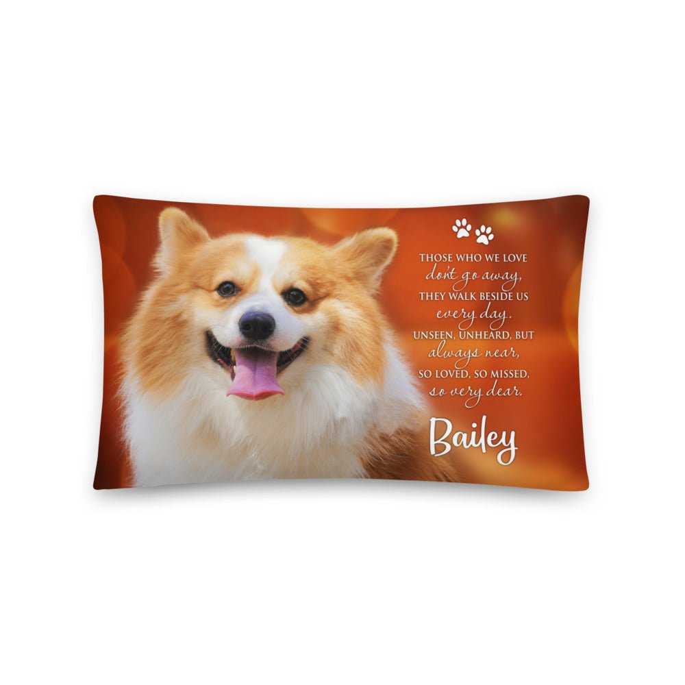 Personalized Pet Memorial Printed Throw Pillow - Those Who We Love Don't Go Away - LifeSong Milestones