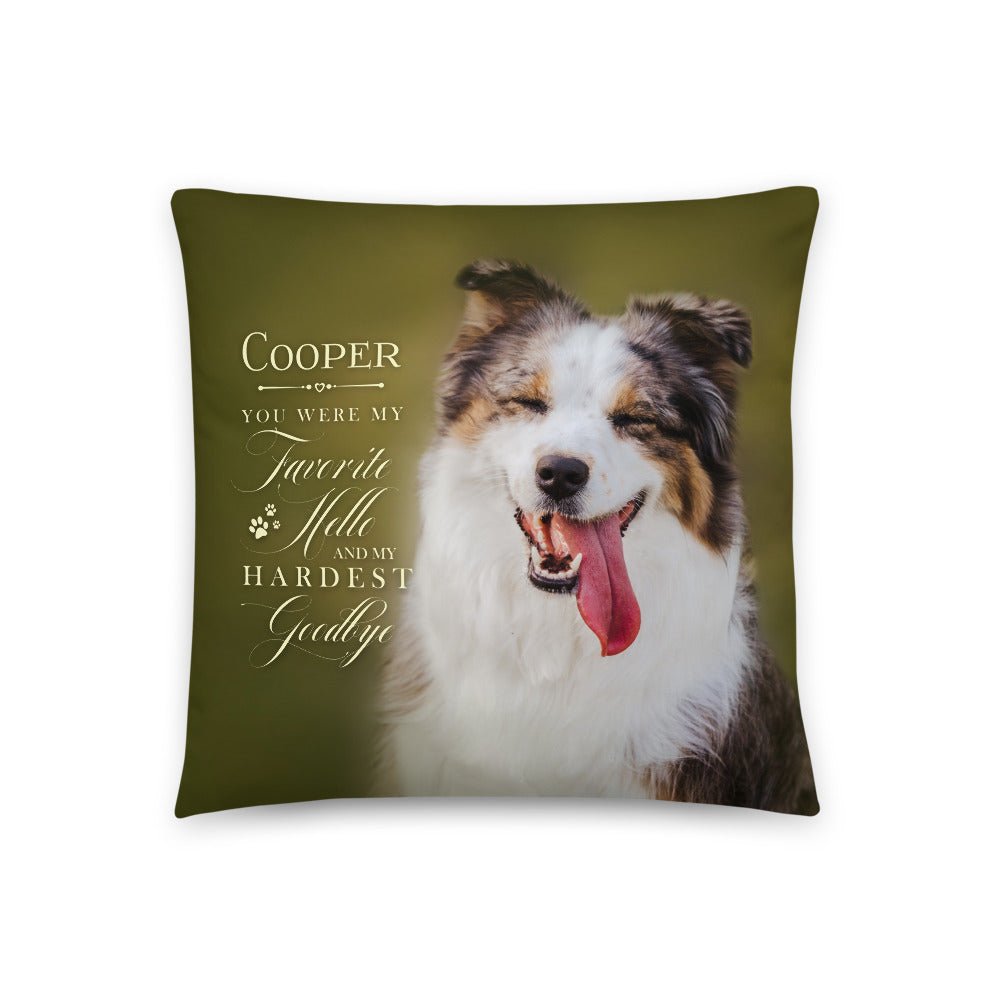 Personalized Pet Memorial Printed Throw Pillow - You Were My Favorite Hello - LifeSong Milestones