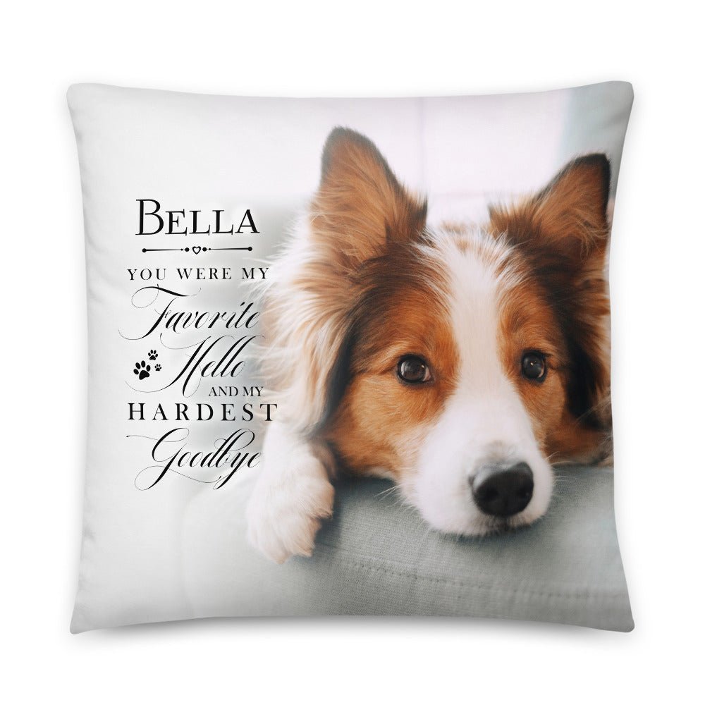 Personalized Pet Memorial Printed Throw Pillow - You Were My Favorite Hello - LifeSong Milestones