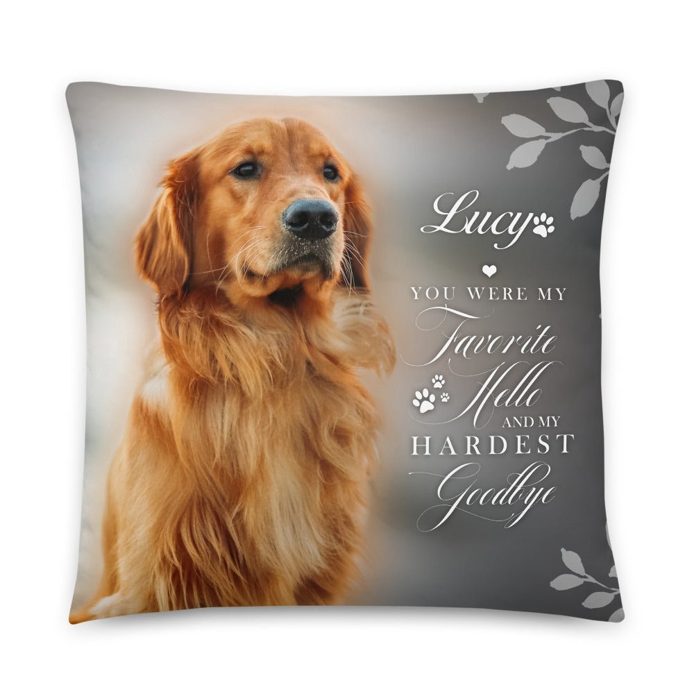 Personalized Pet Memorial Printed Throw Pillow - You Were My Favorite Hello - LifeSong Milestones